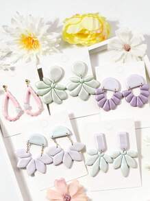 Boho Style Flower Shape Polymer Clay Cutters, 3D High-Precision Clay Cutters For Jewelry Making, Clay Cutting Mold Tool DIY Creative Decorative Earrings, Art And Craft Molds Accessories - Clay Cutter - View 2