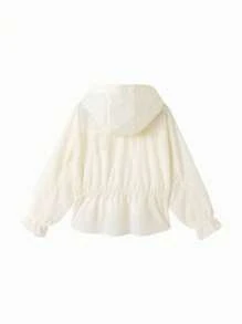 Balabala Girls' UV Protection Jacket, Lightweight Summer Wear - Vanilla White - View 2