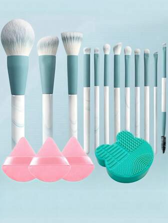 14/13/12支化妆刷套装，软毛化妆刷，专业超柔软便携式化妆刷，适用于粉底、腮红、晕染和眼妆，含化妆海绵（刷柄图案随机），化妆刷套装，化妆刷套装，化妆刷套装，全套化妆刷，化妆刷套装，全套化妆工具，化妆刷套装，化妆刷套装，化妆礼盒套装