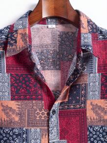 Casual Business Fashion Printed Short Sleeve Shirt