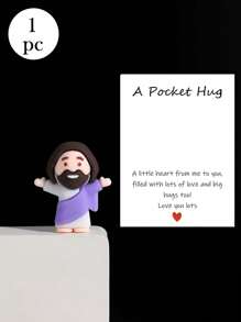 Creative Cute Silicone Mini Jesus Figurine Decor, Can Be Used As , Pocket Hugs, Positive Energy Holiday Gift Mother's Day Graduation