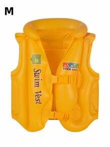 ABC Letter Inflatable Swimming Vest/Buoyancy Aid, Adjustable Safety Buckle & Dual Air Bags, Suitable For Swimming Pool, Beach, Lake, And Ocean - Yellow - View 4