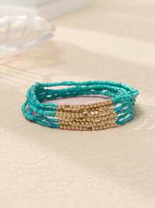 6pcs/Set Bohemian Style Beaded Bracelet For Women, Colorful Bracelets Stack For Best Friends And Daily Use