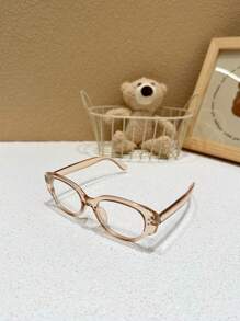 1 Pair Kids' Retro Rivet Frame Clear Lens Glasses, Suitable For All Seasons Everyday Wear - one-size - View 16