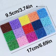 1 Set Of 15 Compartment Box With 15 Acrylic Glass Bead Colors, Suitable For Jewelry Making, DIY Fashion Bracelet & Necklace Craft Kit, Jewelry Making Set