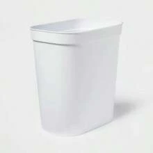 2.5gal Waste Basket White  Compact Plastic Trash Can Bathroom Or Kitchen