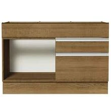 Mueble cocina Madesa Glamy 120x60cm 1 puerta 2 cajones sin tablero diseño funcional para espacios reducidos fácil instalación - Marrón - Ver 9