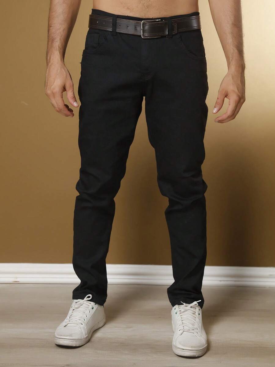 Men's Black Traditional Premium Cotton Trousers - Hitam - View 1