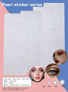 Party Joy 3,4,5,6mm 4 Cards/Set Hair Jewels, Face Gems Stickers, Self-Adhesive Acrylic Rhinestones For Music Festival, Party, DIY - Multicolor - View 1