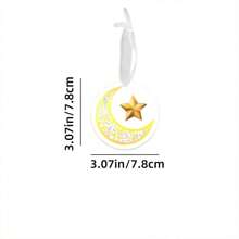 斋月新月亚克力吊坠 - 适合开斋节庆祝活动、家庭聚会和户外用餐装饰 - 金色 - 查看 5