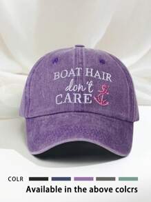 1 szt. haftowana czapka baseballowa z włosiem z łódki, regulowana zewnętrzna ochrona przeciwsłoneczna, codzienna czapka, odpowiednia na podróże wiosną/jesienią, modna uniwersalna czapka przeciwsłoneczna dla mężczyzn, styl Y2K - czapka baseballowa - Zobacz 6