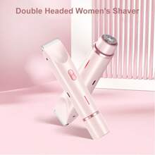 Women's Electric Bikini Trimmer - Rechargeable 2-In-1 Body & Facial Hair Removal Device, IPX7 Waterproof Wet/Dry Use, Dual-Head Hair Trimmer For Face, Underarms, Legs, Grooming Tool