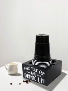 1 件质朴木质杯架、派对杯架、标记槽、储物盒、耐用且可重复使用的杯架、饮料分配器、咖啡店用品、酒吧用品、餐厅装饰、农舍用品、一次性杯子收纳架、婚礼用品、新娘送礼会礼品、1 岁生日派对装饰、婴儿送礼会用品、厨房装饰、餐厅装饰、家居装饰、适合大多数塑料杯