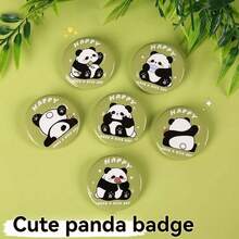 Accesorio de broche/insignia de metal con diseño de oso y panda de dibujos animados, accesorio para ropa y bolsos