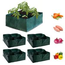 1/2pcs 4-Grid Raised Garden Bed, Fabric Planting Bags For Vegetables/Flowers, Gardening Grow Bags Suitable For Potatoes/Tomatoes/Flowering Plants