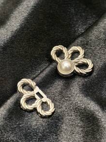 1pair Flower Pin Jeans Skirt Waist Adjuster - Waist Size Adjustable Buckle For Jeans Skirt, Prevents Pants From Slipping Down, No Need For Nails - Silver - View 8