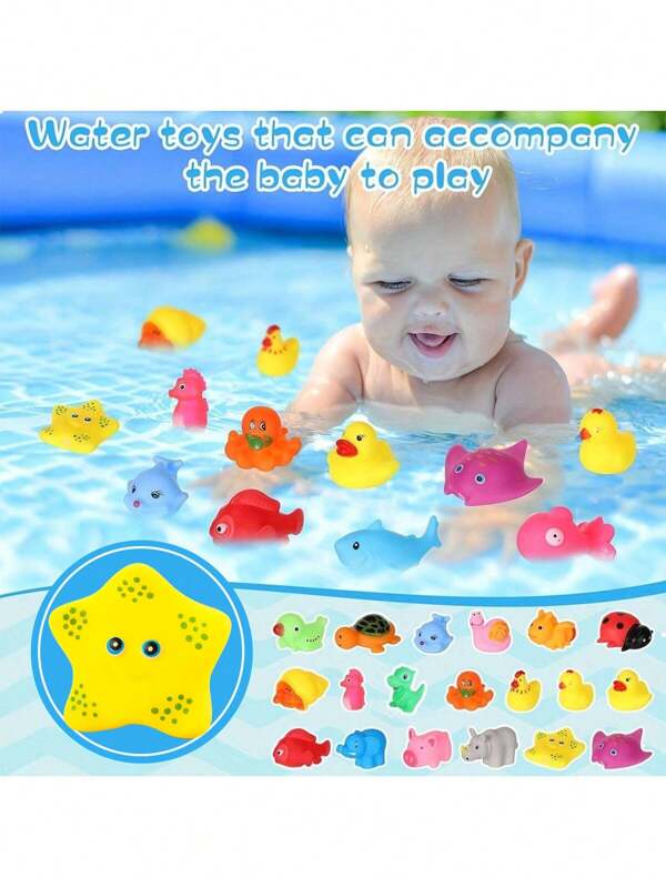 10 piezas Juguetes de baño para niños, variados juguetes de goma flotantes con figuras de animales para el baño y la piscina, tiempo de baño de los niños, fiesta en la bañera, regalos de cumpleaños, rellenos para huevos de Pascua, estilos aleatorios