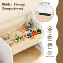 Kids Table And Chair Set Wooden Activity Desk And Chair Set-White - White - View 3