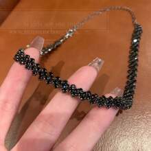 Fashionable Personalized Rhinestone Tassel Necklace, Vintage Palace Style Ins Popular Elegant Necklace Jewelry For Women