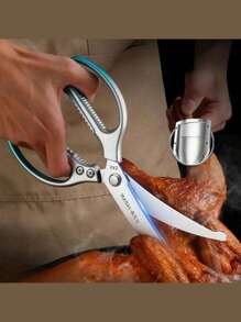 7 In 1 Multi-Function Kitchen Scissors With Magnetic Holder, Stainless Steel Sharp Blade For Cutting Food, Meat, Fish – Bone Scissors Powerful Tool Scissors Refrigerator Scissors Outdoor Scissors Easy To Use Kitchen Tools - Comfort Grip, Detachable, Easy To Clean, Sharp, Portable