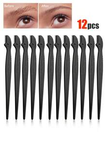 1/3/6/9/12/24/48/96/200件/套 多色修眉剃刀套装，眉毛修剪器和剃刀，去角质剃刀工具，身体脱毛修剪器和面部及眉毛剃刀套装，长柄刀片带精密保护盖，女士修眉工具，适合日常使用或旅行 - 彩色 - 查看 32