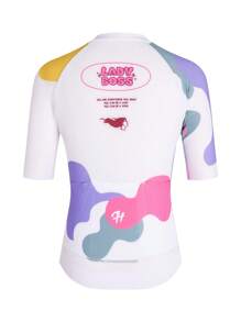 [HISERWA] 高性能骑行短袖运动衫 | 无缝防滑下摆 | 3+1 个拉链口袋 | 夏季和春季多巴胺颜色 | 女士高弹力透气速干公路自行车服 - 彩色 - 查看 4