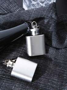 不锈钢户外便携式钥匙扣液体瓶，适合喝咖啡、牛奶、饮料、露营、节日派对、圣诞节情人节情侣礼物