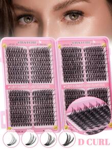Libro de pestañas postizas con 576 racimos de rizos tipo D de alta capacidad, 30D+40D+50D+60D mezcla de longitudes de 8-16 mm, para maquillaje DIY y belleza. Pestañas postizas negras suaves y densas que amplían y embellecen los ojos, con extensiones de pestañas individuales gruesas y esponjosas, adecuadas para principiantes, para uso diario, viajes, fotografía, reuniones, bodas y maquillaje.