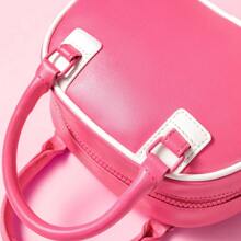 Miniso 芭比系列波士顿粉色手提包时尚单肩包百搭斜挎包个性设计女士礼物（1 件） - 粉色 - 查看 6