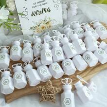 1 Set Wedding Bubble Bottle Party Favor Packs, Includes Wooden Blow Bubble Sign 50 Mini Bottles And 50 Stickers, Liquid Free For Weddings Babyshowers Birthdays Graduation And Valentine's Day Gifts - 1 Set - 查看 6