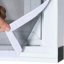 1 pièce Écran de fenêtre anti-moustique autocollant, maille d'écran de fenêtre anti-moustique et anti-insectes, installation simple sans perçage de type autocollant, maille de fenêtre invisible facile à nettoyer et détachable pour la maison - Maille grise avec bords blancs - Voir 7