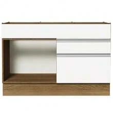 Mueble Cocina 120x60 1 Puerta 2 Caj Sin Tablero Glamy Madesa - Marrón y Blanco - Ver 9
