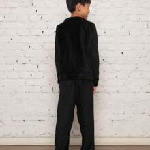 ***Check The Measurements Carefully*** Children's Pajama Set/Fleece Ultra Soft/Boy, Unisex. - Hitam - View 6
