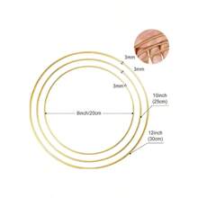 1pc/5pcs/10pcs DIY Metal Lightweight Flower Wreath Rings, Handmade Metal Light Chain With Wood Base For Wedding Party Decor, Floral Wreath Ring With Stand, Suitable For Christmas, Wedding, Holiday Party Table Centerpieces - Multicolor - View 4