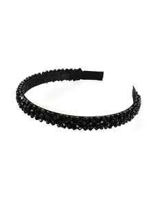 1-Crystal Rhinestone Headband For Women, Sparkling Adjustable Hair Accessories For Wedding Party Bridal Prom Evening Events (Gold/Silver, One Size)
