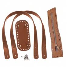 4pcs/Set 45cm Knit Bag Bottom Strap, Handmade Weaving Bag Handle Strap & Zipper Accessory - Multicolor - View 9