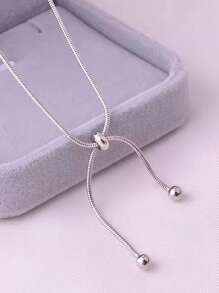 Tobillera ajustable de plata de ley 925 con cuentas, accesorio elegante y sencillo para mujeres, accesorio exquisito para vacaciones/uso diario