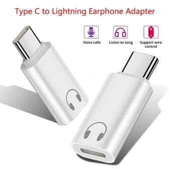 Type C To Lightning Earphone Audio Adapter USB C Male To Lightning Female Earphone Converter