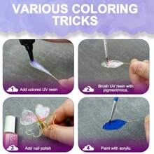 Colorful UV Dip Resin For Wire Flower Petals - 160ml /5.4oz Crystal Clear UV Resin For Art Resin And DIY Flowers Decoration - Transparent Liquid Ultraviolets Curing Transparent And Low Odor Thick Glue Hard After Instant Cure For Jewelry Making Crafts - 160ml UV DIP Resin - View 7