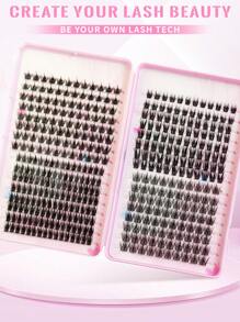 400PCS Large Capacity False Eyelash Extension Set Personal Fluffy Single Eyelash Cluster Multi Style Mixed Eyelash Cluster C Curly Curly Natural Thick Soft False Eyelash Wearing Enlarged Eyes Lifting Eyetail False Eyelash Natural Manga False Eyelash Reusable Eyelash Makeup Essential Eyelash - C - 查看 5