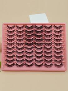 Happy Butterfly 30 Pairs Mixed Pack Natural Crossover False Eyelashes, Handmade Lengthened Thick Curly Eyelashes Artificial 3D Fuax Mink Eyelashes D Curvature Makeup Tools Hot Sellers For Daily Life,Chemical Fiber Russian Strip Lashes, Thick Natural Volume Grafting Eyelashes,Gift For Christmas, - 交叉款 - 查看 4