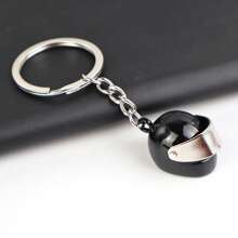 4pcs/1pc Customizable Stainless Steel Motorcycle Helmet Key Chain, Fashion Helmet Shaped Keychain, Engraved Name/Letter Pendant Keyring, Unique Gift For Bicycle Enthusiasts,Graphic Print