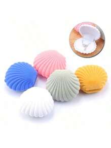 1pc Shell Shape Velvet Jewelry Box Wedding Engagement Ring Box For Earrings Necklace Bracelet Display Gift Box Holder