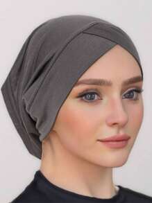 Women Hijab Cap Under Scarf Cap Ready Solid Color Undercap With Ear Hole Hijab Capswomen Scarf Accessories Bandanas Cap Under Caps For Hijabs Daily Under Cap - A - View 2