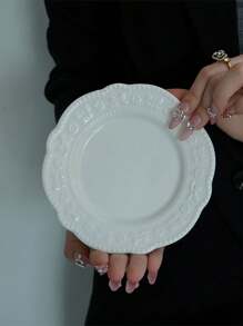 1/2/4件陶瓷盘套装欧式简约浮雕陶瓷甜品盘小吃水果盘派对下午茶甜品蛋糕盘陶瓷甜品盘礼物 - 彩色 - 查看 11