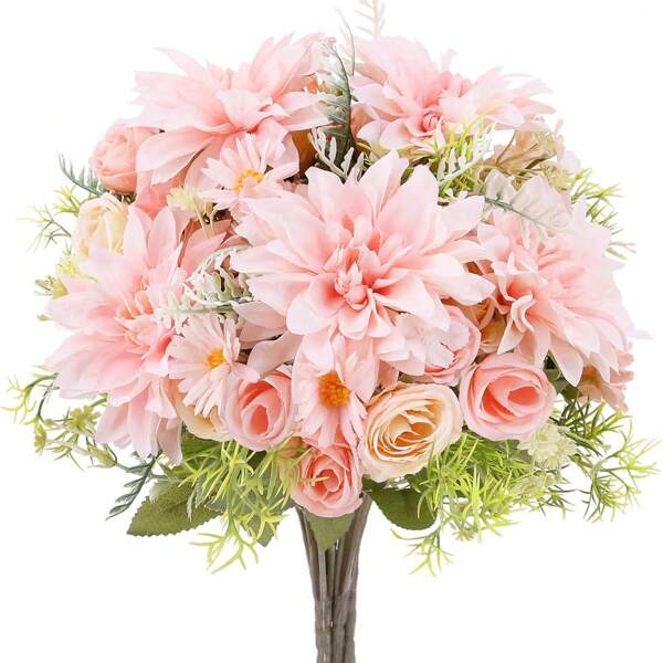 1PC Artificial Flowers Peony Bouquets Hydrangea Dahlia Valentine's Day Gifts Birthday Party Decorations Wedding Flower Baskets Bride Holding Flowers Home Furnishings Dining Rooms Bedrooms Windowsills Vases For Decorations New Year Decorations Outdoor Gardens Start Of School Season