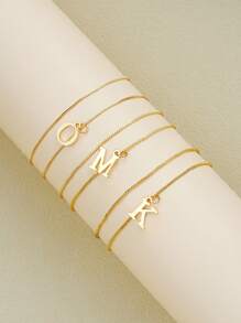 1pc Fashionable & Elegant Wrap-Style Letter Ankle Chain, Suitable For Women Everyday Wear, Beach, Date, Birthday Party, Mother's Day Gift