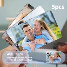 10张定制钱包卡照片个性化高清定制名片，PP材质3英寸情侣卡创意小礼物肖像名人卡定制，照片冲印，独特的情人节圣诞节礼物装饰父亲节母亲节礼物，送给男朋友女朋友的礼物，猫狗纪念照片，多功能，新工作，办公用品 - 10pcs-照片客製-單面印 - 查看 5