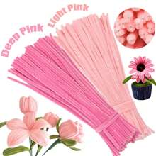 Set de 201/401/367 piezas de limpiapipas rosas con 1 video tutorial paso a paso, perfecto para hacer animales, flores, cuentas y decoraciones navideñas para proyectos de manualidades y artesanía, filamento de chenilla para trabajos artesanales, regalo del Día de la Madre - Multicolor - Ver 4