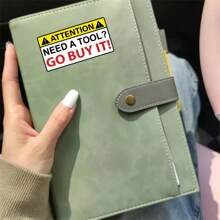 “1 张 3 英寸可移除防水乙烯基创意礼品贴纸，注意需要工具吗？去购买有趣的幽默提醒贴纸，非常适合任何光滑表面，如笔记本电脑、平板电脑、手机壳、笔记本、记事本、书桌、头盔、学校用品 - 彩色 - 查看 5